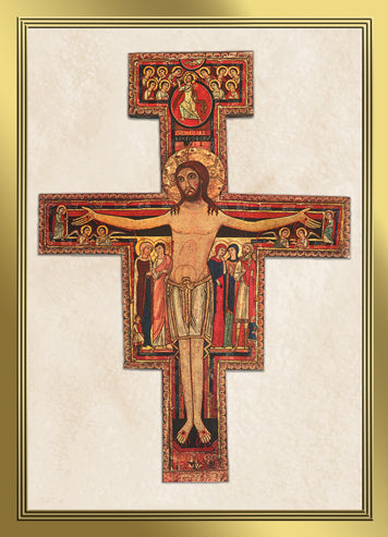 San Damiano Deceased Mass Card (Gold Foil) (50/box)