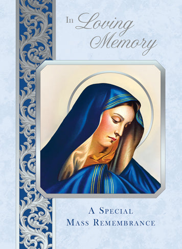Madonna Mass Card (Silver Foil Embossed) (50/box)