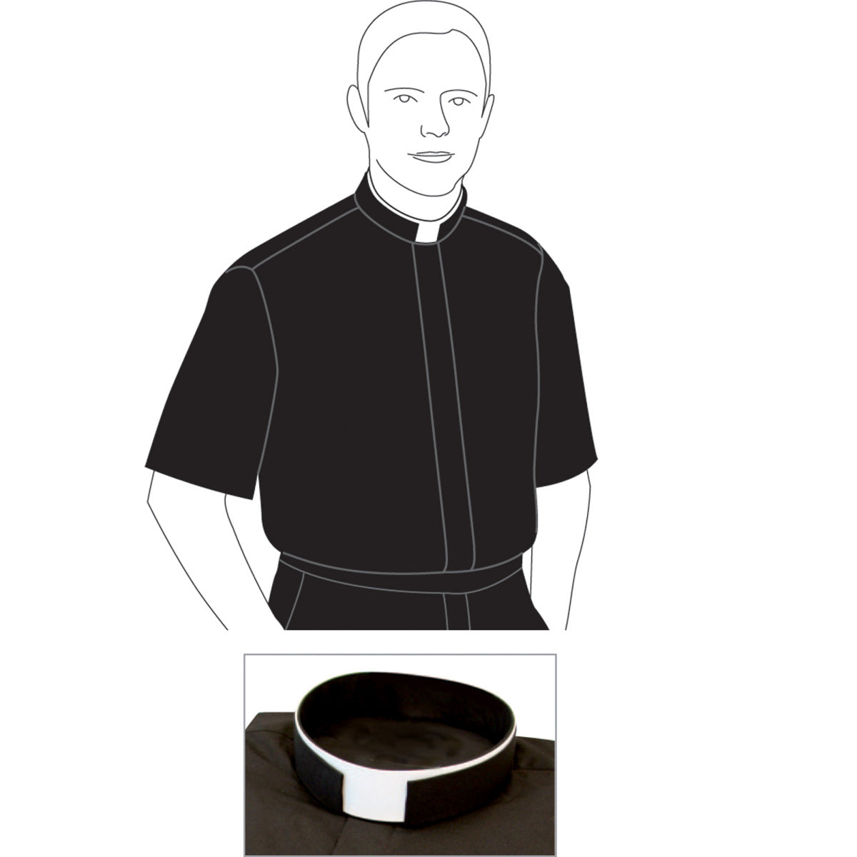 Short-Sleeve Torino Staedelmaier Clergy Shirts by Slabbinck