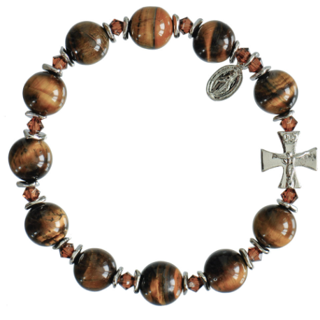 Genuine Gemstone Rosary Bracelets (10mm Beads)