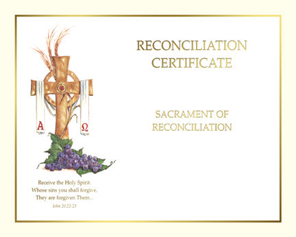 Spiritual CYO Reconciliation Certificate (50/box)