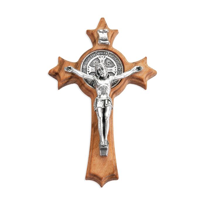 Olive Wood Saint Benedict Cross (3")