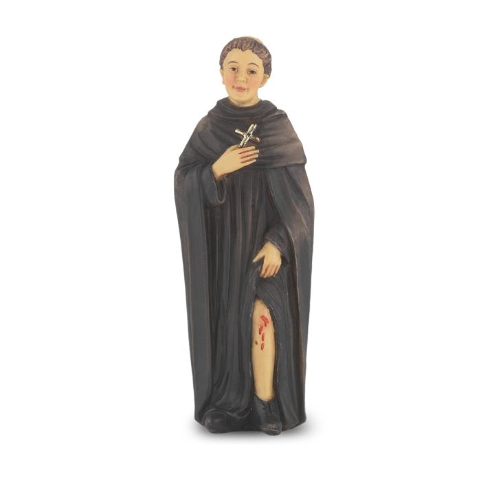 4" Cold Cast Resin Hand Painted Statue of Saint Peregrine in a Deluxe Window Box