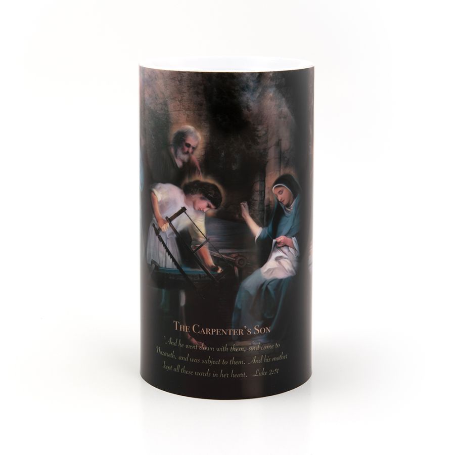 LED Candle (4" x 7") - Holy Family