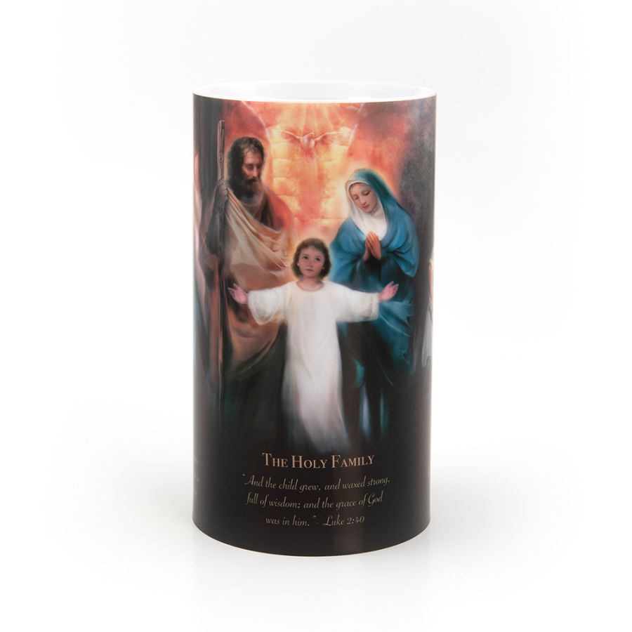 LED Candle (4" x 7") - Holy Family