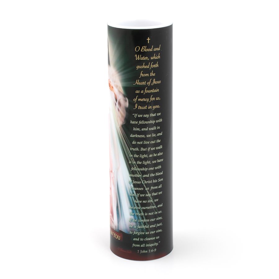 LED Candle (2" x 8") - Divine Mercy