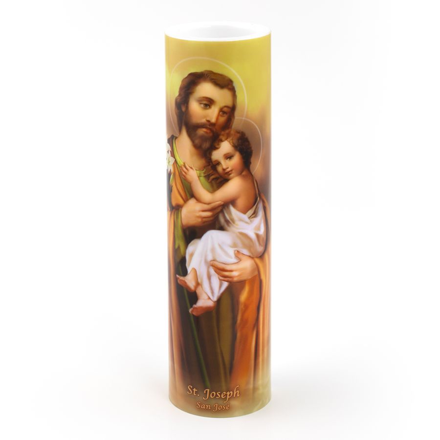 LED Candle (2" x 8") - St Joseph