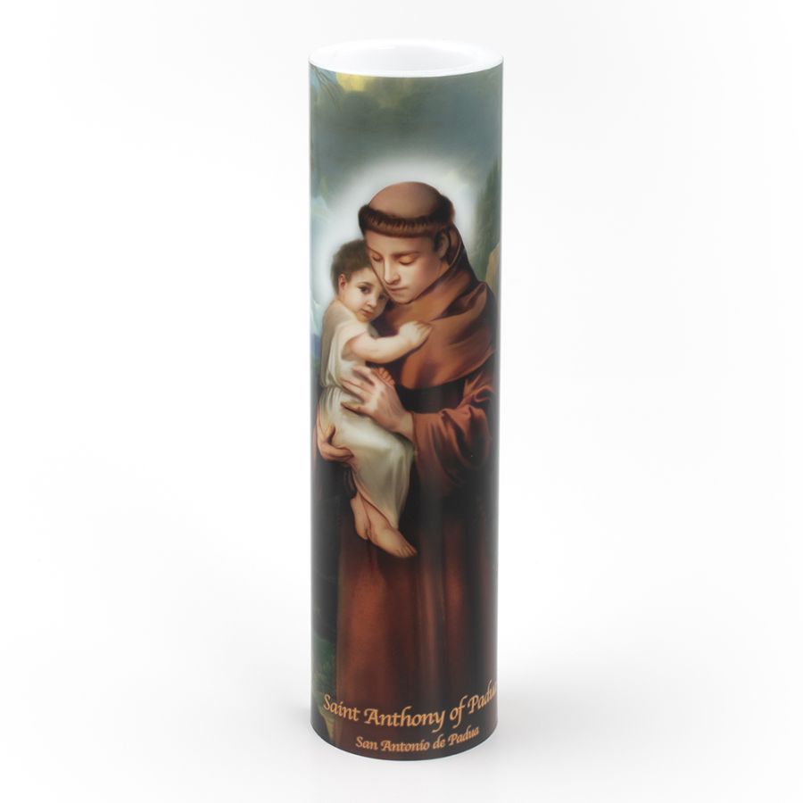 LED Candle (2" x 8") - St Anthony of Padua