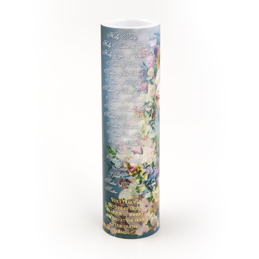 LED Candle (2" x 8") - Child Jesus and Mary