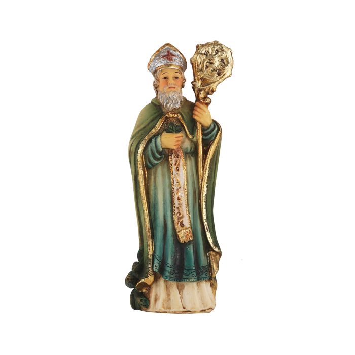 4" Cold Cast Resin Hand Painted Statue of Saint Patrick in a Deluxe Window Box