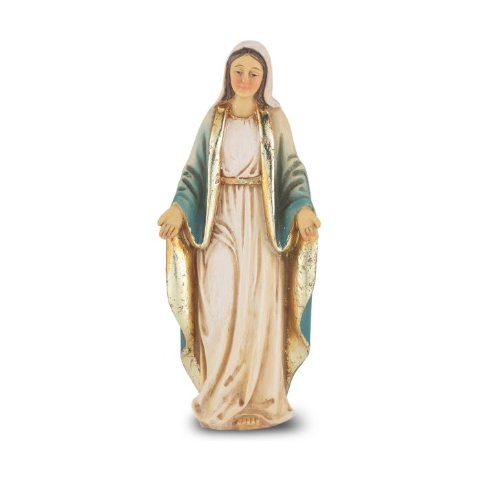 4" Cold Cast Resin Hand Painted Statue of Our Lady of Grace in a Deluxe Window Box