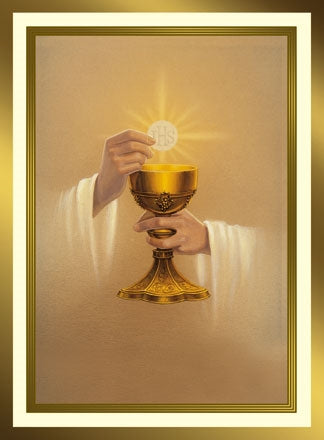 Golden Chalice Mass Card (Gold Foil) - 100/box