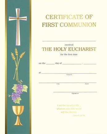 Banner Communion Certificate (50/box)