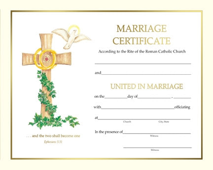 Spiritual Marriage Certificate (50/box)