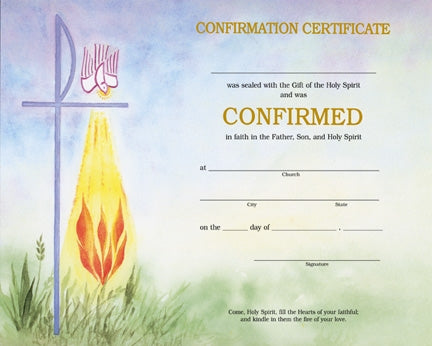Watercolor Confirmation Certificate (50/box)