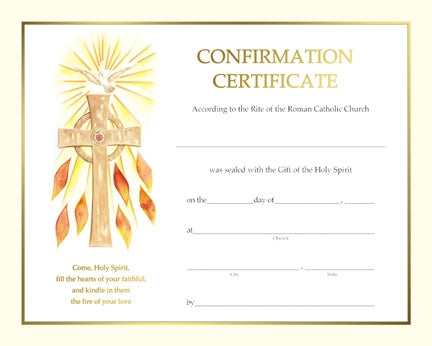 Spiritual Confirmation Certificate (50/box)