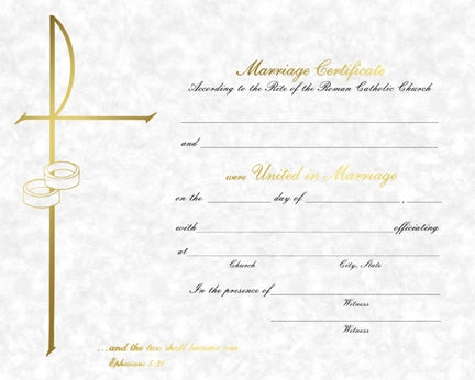 Parchment Marriage Certificate (50/box)