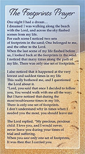 Footprints Prayer Card - Slim Size (100/box)