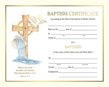 Spiritual Baptism Certificate (50/box)