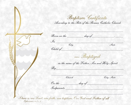Parchment Baptism Certificate (50/box)