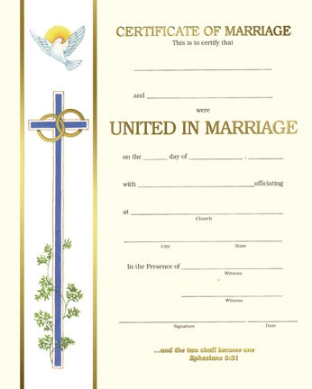 Banner Marriage Certificate (50/box)