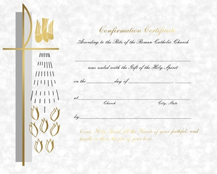 Parchment Confirmation Certificate (50/box)