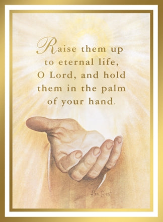 In the Palm of His Hand Mass Card (100/box)
