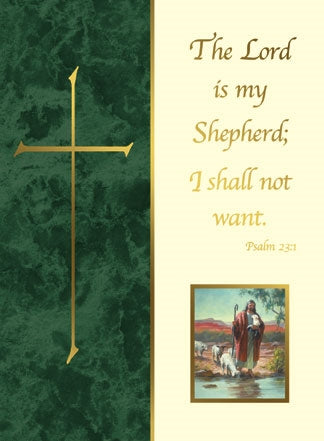 The Lord is My Shepherd Mass Card (Gold Foil) (50/box)