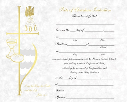 Parchment RCIA Certificate (50/box)