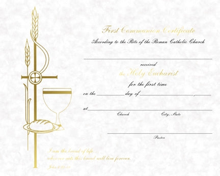 Parchment Communion Certificate (50/box)