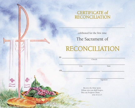 Watercolor Reconciliation Certificate (50/box)