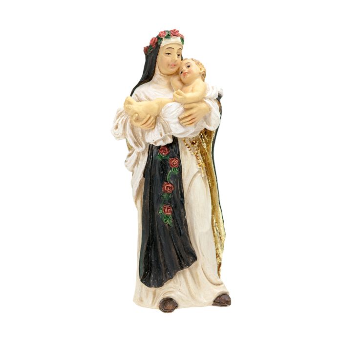 4" Cold Cast Resin Hand Painted Statue of Saint Rose of Lima in a Deluxe Window Box