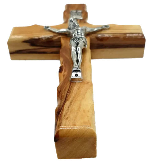 Jerusalem Olive Wood Catholic Cross Handcrafted in Jerusalem