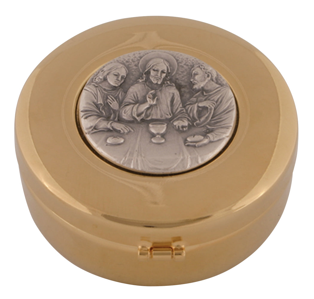 Pyx - Last Supper - Silver Medallion - Gold Plated - 60 Host