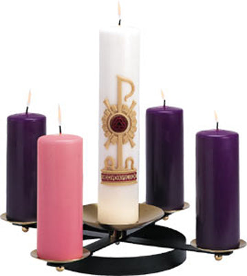 Church Advent Wreath - Wrought Iron - Spikes - 20" dia