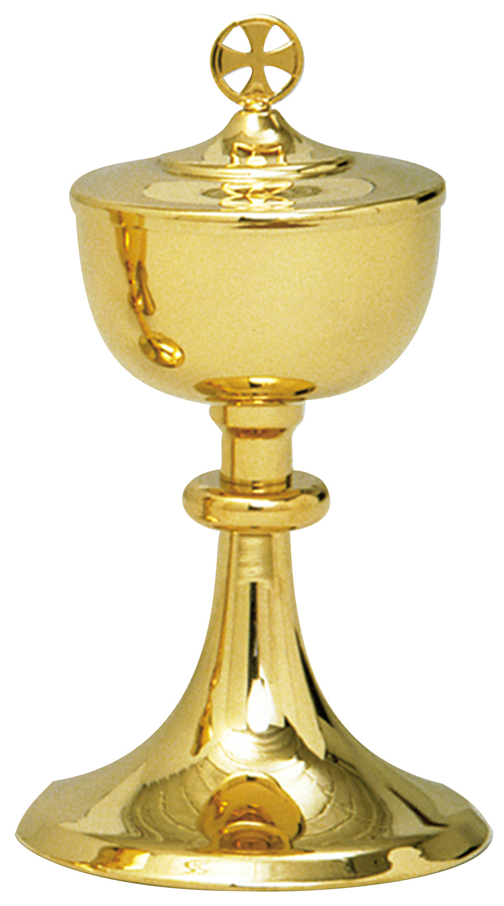 Traditional Ciborium - Gold or Black Node - 300 Host - 9" Ht