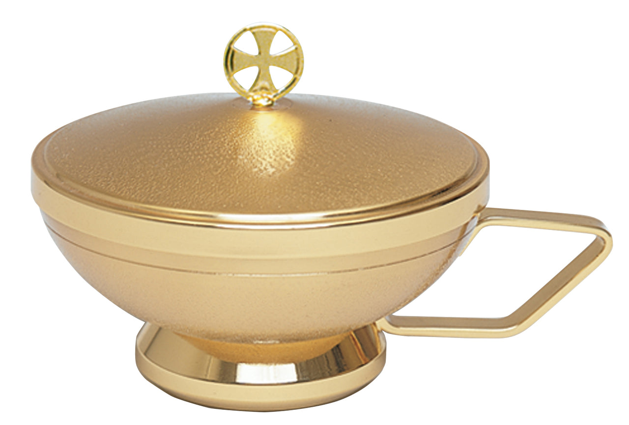 Bowl Ciborium - 24 Kt Gold Plated - Handle - 250 Host - 5 1/2" Dia