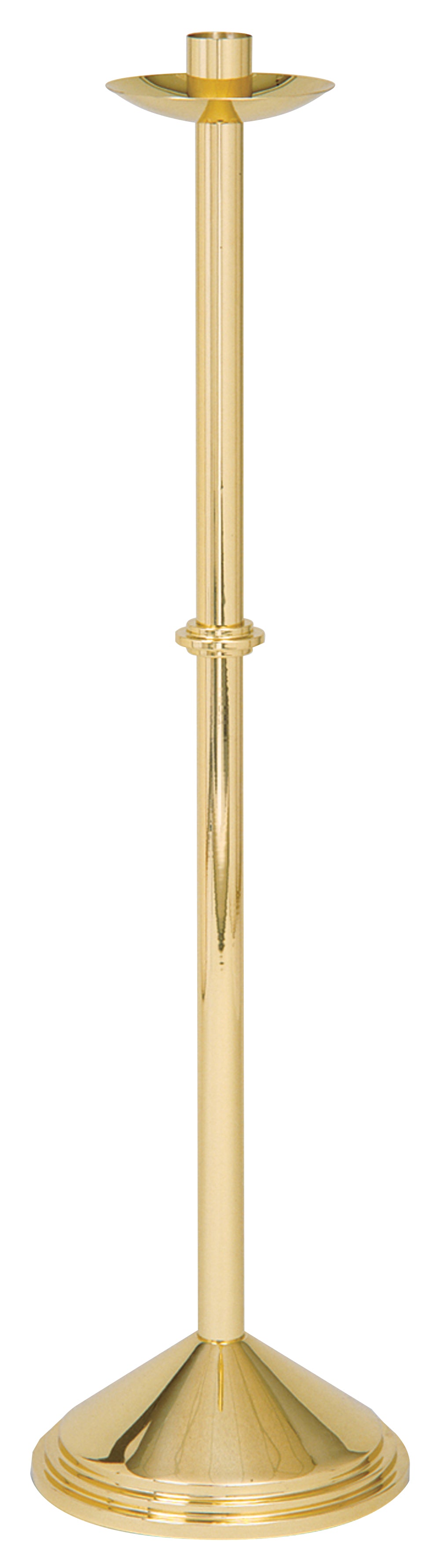 Rigid Paschal Candlestick - Hi-Polish Brass - 44" Ht