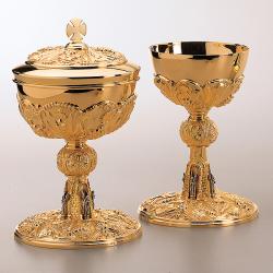 Grape & Wheat Motif Ciborium (9-1/2" Ht)