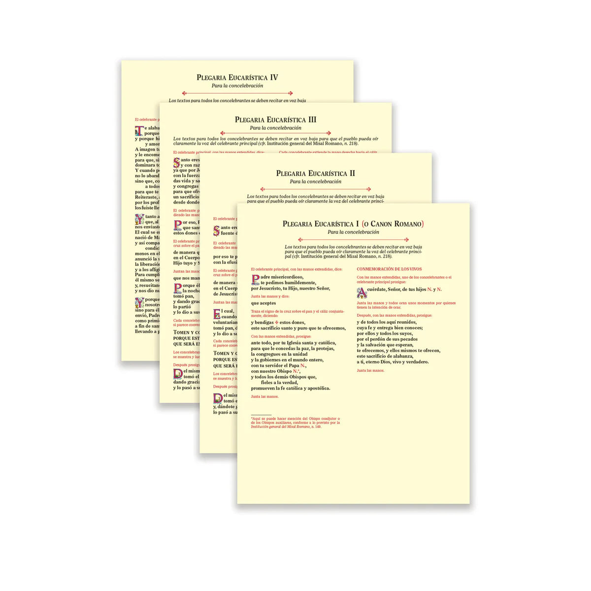 Eucharistic Prayer Cards for Concelebration